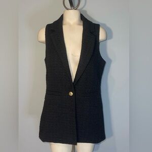 Sincerely Jules| TWEEDT |  Textured Black Women's Vest | 
SIZE: Large